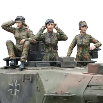 1/16 120mm Bundeswehr Moterų Bako Įgulos 120mm žaislas Derva Modelis Miniatiūrų Rinkinys unassembly Unpainted