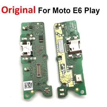 10vnt/Daug, USB Įkrovimo lizdas Įkroviklis Valdybos Flex Kabelis Motorola Moto E6 Žaisti E6s Dokas Plug Jungtis Su Mikrofonu
