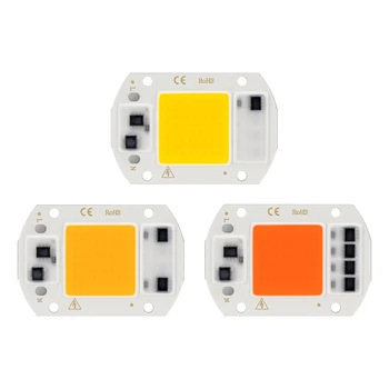 10VNT LED, COB (Chip AC 220V 50W 30W 20W Smart IC nereikia Vairuotojo Aukšto Ryškumo LED Šviesos Karoliukai 
