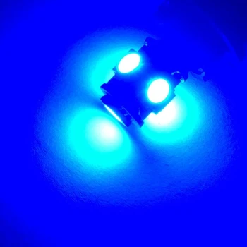 10VNT Mėlyna T10 5SMD W5w 12V 5050 LED Canbus Klaida Nemokama Automobilių Salono Apšvietimas, 194 Auto Pleišto Uodega Lemputė Licencijos Plat Lempos