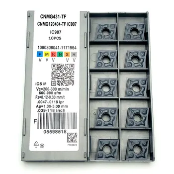 10VNT Tekinimo įrankis CNMG120404 CNMG120408 TF IC907/IC908 karbido įterpti CNC tekinimo įrankis staklių dalys, metalo tekinimo įrankiai