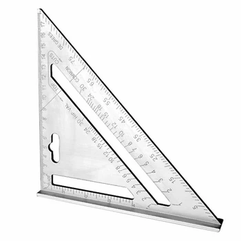 18/30cm Kvadrato Trikampio Valdovas Aliuminio Lydinio Trikampio Kampo Liniuote, Matlankiu Medienos Matavimo Įrankis Aikštėje Išdėstymas Indikatorius
