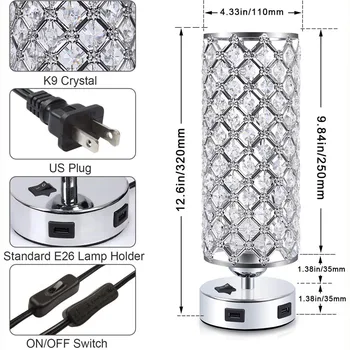 1pcs Europos Kristalų Tuščiaviduriai-iškirpti USB Stalo Lempa Namų Naktiniai Darbalaukio Dekoratyvinės Šviesos Naktį
