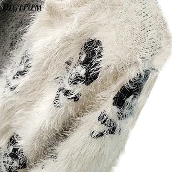 2020 m. Rudens Žiemos naujas moterų megztinis mezgimo vilnos megztinis kaukolės galvą hipokampo mados cardigan laisvas megztinis kailis