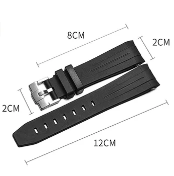 20mm/21mm Gumos Watchband Dirželis w/Tang Buckle Tinka Rolex GMT Yatch Meistras gumos dirželis su pin sagtis