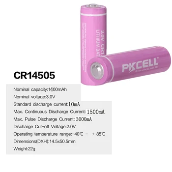20PCS PKCELL CR14505 14505 3V AA LiMnO2 Ličio Baterija 1400mAh aa dydžio batteria kameros, Medicininė įranga,Lempos,Radijas
