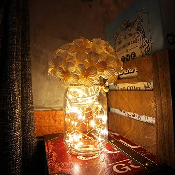 2vnt Mediniai LED Mason Jar Sconce Kaimiškas Sienų Dekoras Netikrą Gėlių Styginių Šviesos Kabinti Sienos Fairy Buteliuko Lemputė su Nuotolinio Valdymo