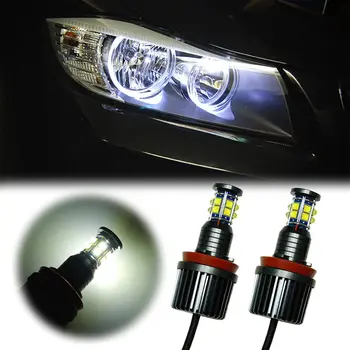 2vnt Naujos H8 Automobilio LED Žibintų 120W H8 LED Angel Eyes Halo Žiedas Lemputės 6500K BMW E92 E93 e70 