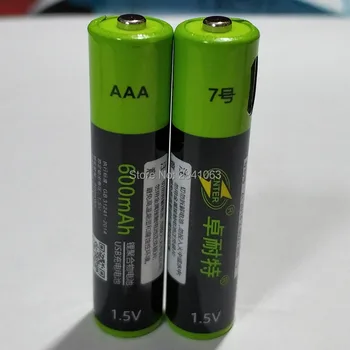 2vnt ZNTER 1,5 V 600mAh USB Įkrovimo usb AAA Lipo Baterija li-polimero ličio li-ion baterija 2 valandas, spartusis įkrovimas