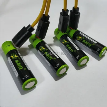 2vnt ZNTER 1,5 V 600mAh USB Įkrovimo usb AAA Lipo Baterija li-polimero ličio li-ion baterija 2 valandas, spartusis įkrovimas