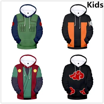 3 iki 14 metų vaikams hoodie Anime Naruto hoodies palaidinukė berniukų, mergaičių Cosplay Uchiha Itachi Kakashi Striukė vaikams drabužių