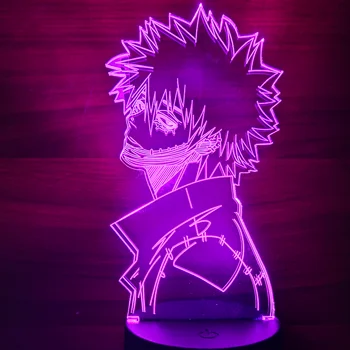 3D Lempos Dabi Veiksmų Skaičius, LED Nakties Šviesos Anime Mano Herojus akademinės bendruomenės Vaikas Miegamojo Dekoras, Šviesos, Spalvingą Manga Akrilo Stalo Lempa Dovana