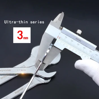 6-27mm 8 vnt., Universalus Atviro tipo Veržliarakčiai nustatyti 3mm Ultra-plonas Dvigubai Vadovauja Raktu Pavaros Veleno Rankiniai Įrankiai