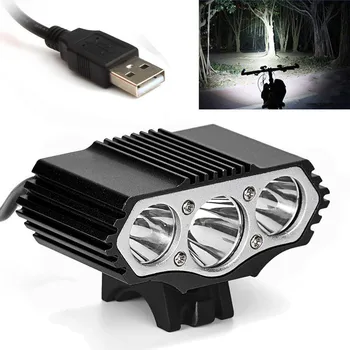 6000LM 2 X CREE XML T6 LED USB Vandeniui Lempa, Dviratis, Dviračių Žibintai, dviračių žibintai, dviračių šviesos lempos lauko dviračių camoing