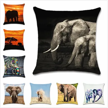 Afrikos Gyvūnai dramblių menas spausdinti pagalvėlė padengti Dekoro Kėdė, sofa seat automobilių Apdailos užvalkalas namų Namų kambario draugo dovaną
