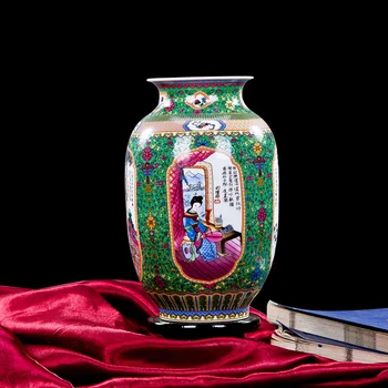 Antikvariniai Keturių Kinijos Senovės Gražuolių Vaza Royal Keramikos Emalio Gėlių Vazos Kambarį Jingdezhen Namų Puošybos Amatus