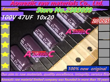 Aoweziic 20 VNT 100V 47UF 10*20 aukšto dažnio mažo pasipriešinimo elektrolitinius kondensatorius 47UF 100V 10x20