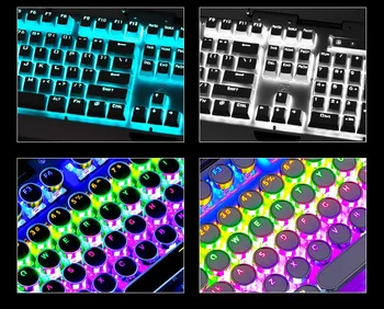 Apedra Technologijų X10 Retro Apvalios Mašinėlės, Šviesos Perdavimo Keycap Laidinio Mechaninė Žaidimų Klaviatūra Kelis Šviesos Efektai
