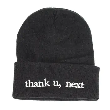Ariana Grande megzti beanies enbroidery Ačiū U,Šalia beanie kepurė medvilnė mados žiemos skrybėlę vyrams, moterims, Ačiū U,Next