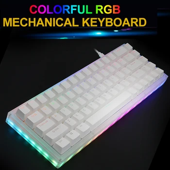 Atnaujinti 68 Mygtukai RGB Žaidimų Mechaninė Klaviatūros TIPAS-C USB3.1 Laidinio Keycaps RGB Apšvietimu NKRO Mechaninių Klaviatūrų 