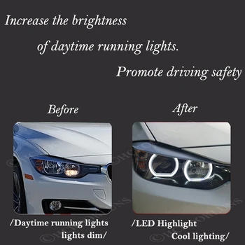 BMW 3 Series F30 F31 F34 2012-2016 Automobilių DTM Stiliaus Kristalų LED Angel Eyes Halo Žiedai Šviesos rinkiniai Halogeninės Automobilių stilius