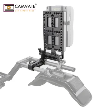 CAMVATE Fotoaparato Baterijos Plokštė Su standartine 15mm Gnybtas prie žaibolaidžio & Apkabos, Adapteris, Skirtas DSLR Fotoaparatas Lazdele Paramos Sistema / Baterijos Montavimas