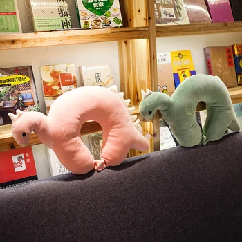 Candice guo pliušinis žaislas įdaryti lėlės animacinių filmų gyvūnų dinozaurų U stilius pagalvė pagalvėlės kaklui apsaugoti office poilsio plauko dovanų pateikti 1pc