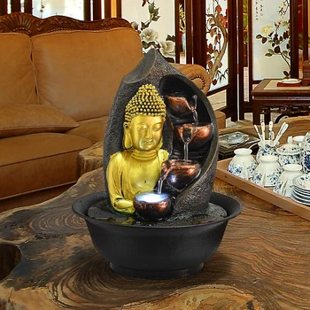 Darbalaukio Fontanas Apdailos Kambarį FengShui Vandens Fontanai Pietryčių Azijoje Namų Dekoro Budos Statula Waterscape Papuošalai