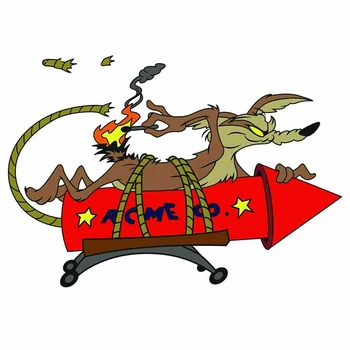 Dawasaru Animacinių filmų Wile E Coyote Acme Raketų Automobilių Lipdukas Vandeniui Decal Motociklo Auto Apdaila Priedai PVC,13cm*8cm