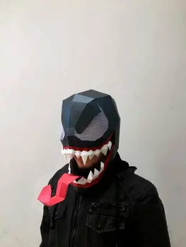 Dom z papieru 3D popieriaus kaukė Modelis nuodai Halloween 