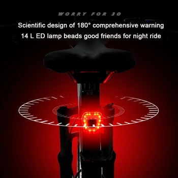Dviračių Uodegos Šviesos Signalas Dviračių žibintai Dviračių USB Įkrovimo Galinis Žibintas Dviračių LED Saugos Įspėjimas Dviračių Žibintų