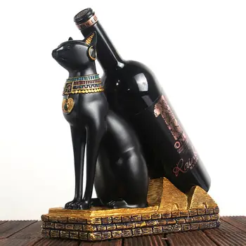 Egipto Katė Dievas Vyninės Juoda Katė Retro Vyninės Dervos Amatų Kambarį Dekoruoti Senovės Egipto Dievo Butelis Džiovykla