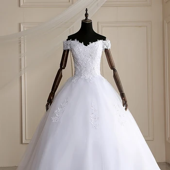 Elegantiškas Duobute Nėrinių Ilgai Traukinio Vestuvių Suknelės 2021 Kamuolys Vestuvių Suknelė Vestidos De Noiva Chalatas De Mariage Nuotakos Suknelė