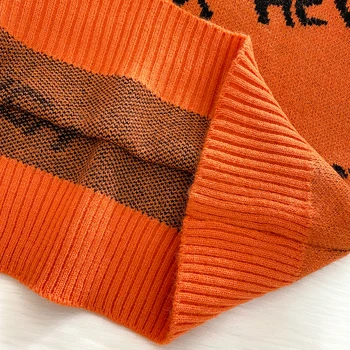Ezgaga Moterų Megztinis Rudenį, Žiemą 2020 M. Derliaus Laiškas Išspausdintas Moterų Prarasti Outwear O-Kaklo Megzti Ilgomis Rankovėmis Puloveriai Mados