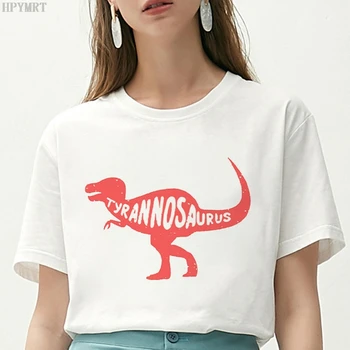 Harajuku Juros periodo Parkas spausdinti moterų marškinėliai vasaros atsitiktinis trumparankoviai Didelio dydžio viršūnes Marškinėlius Madingų moterų drabužius T-shirt