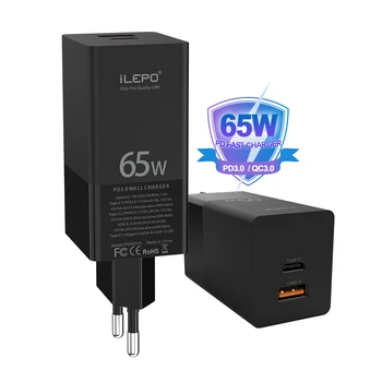 ILEPO 65W GaN USB C Įkroviklio Greitas Įkroviklis 4.0 3.0, skirta 