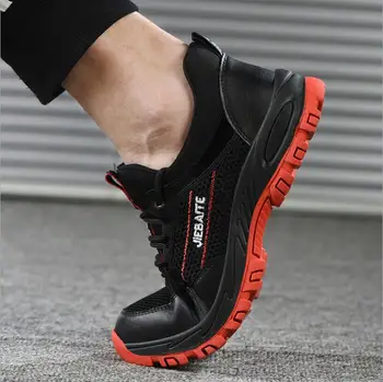 JX636 Vyrai dizaineris batai 2019 neperleidžiama saugos batus, mados darbo draudimo batų plieno toe kvėpuojantis tinklelis zapatos de hombre