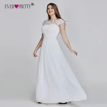 Kada nors Gana Plus Size Elegantiškas Nėrinių Appliques Šifono-line Balta Nuotakos Suknelės Moterims Vestuvių Suknelė 2020 Vestido De Noiva