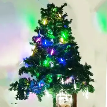 Kalėdų led girliandą Medžio Šviesos Strobe String naujųjų metų dekoro Namuose Lauko Gatvėje landšafto apšvietimo Star Lietus
