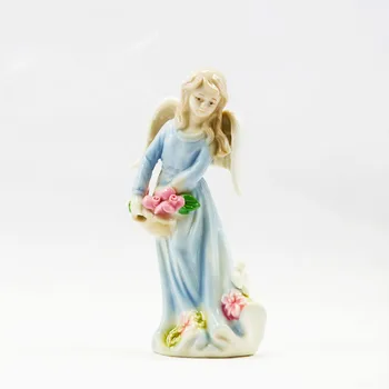 Keramikos nykštukai gėlių angelas papuošalai namų dekoro kambarį rankdarbių dovana paveikslas statula elf bloom statuette mergina amatų ekranas
