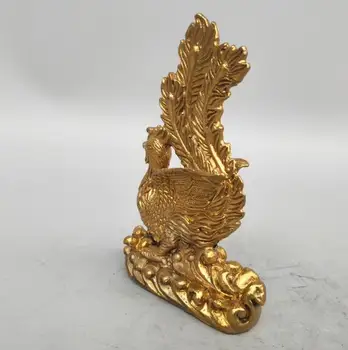 Kinija seiko drožyba Gryno žalvario phoenix mažas statula