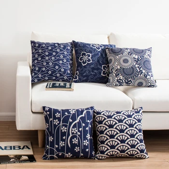 Kinų stiliaus Namų dekoro Lininė Pagalvėlė Padengti Blue classic Gėlės elegantiškas Modelis Pagalvės užvalkalą Sofa-lova, Kėdė, Juosmens Pagalvę padengti
