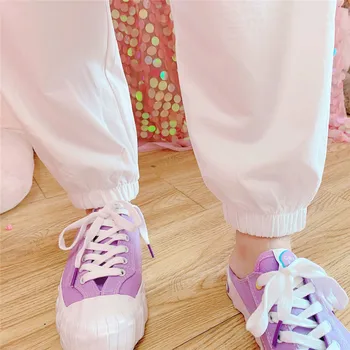 Korėjos Stiliaus Atsitiktinis Kelnės Paauglių Mergaičių Japonijos Mados Streetwear Baggy Moterų Sweatpants Raišteliu Aukšto Juosmens Bėgiojimo Kelnės