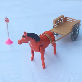Kūdikių Vaikai Elektroninė Naujovė Žaislų Kostiumas Elektros Mažas Pėsčiomis Arklys, arklinis Automobilių Krepšelį Tekinimo Žaislai Traukti Atgal Vežimo Dovanos