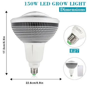 LED Grow Light 150W 60W Visą Spektrą Phytolamp COB LED Auginimo Lempų Augalai, Gėlių Daigai E27 Fito Lempos 85V-265V