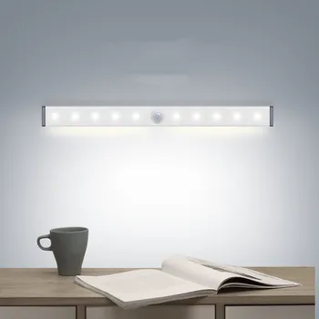 LED jutiklis nakties šviesos belaidžio tamsos USB kabinetas šviesos miegamojo kambarį koridoriaus judesio jutiklis sienos lempos