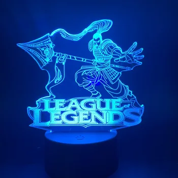 Led Nakties Šviesos Lempos League of Legends Miegamojo Puošmena Zhao Xin naktinė lempa Vaikams Dovanų LOL Novetly Žaidimas Šviesos Žibintas 3D