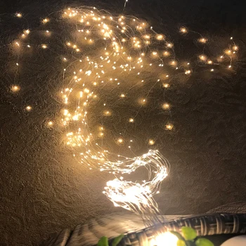 LED Styginių šviesos Sidabro Vielos Pasakų šiltai balta Girlianda Namuose Kalėdų Vestuves Apdailos Powered By Baterija Tešlą USB 2M