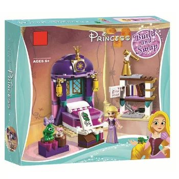 Lepinblocks Princesė Mergina 25017 Rapunzel Pilis Miegamasis Blokai Žaislai Mergina dovana Princesė 41156