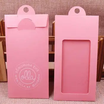 Logotipą papuošalai PVC langų Dėžės, kabyklos 1000pcs rožinė +1000black+1000beige su kliento logotipu spausdinimo, dovanų dėžutė papuošalų dėžutė